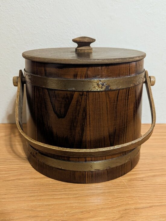 VTG Baskettville Putney Wood Ice Bucket Barrel - Picture 1 of 15